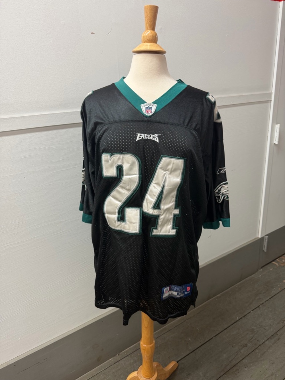 black Philadelphia Eagles Nnamdi Asomugha (24) stitched Reebok jersey - adult 52